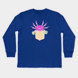 Axolotl in my pocket Kids Long Sleeve T-Shirt